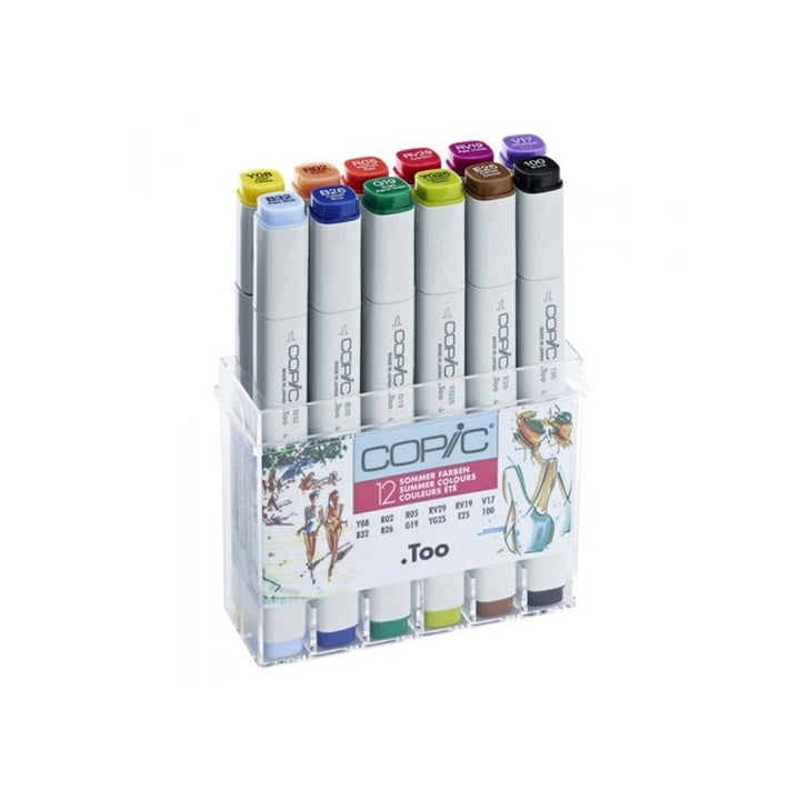 Флумастери COPIC Classic Summer Colours - комплект от 12 броя — изображение 1