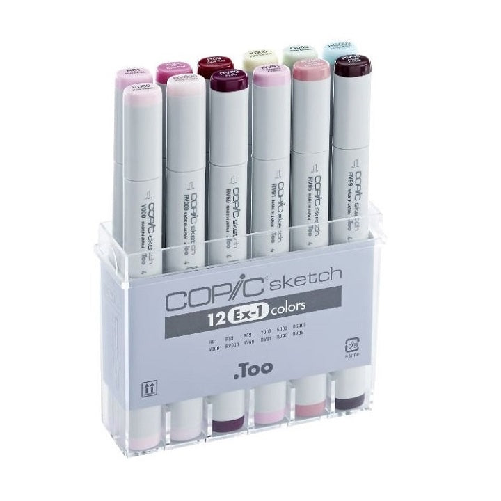 Флумастери COPIC Sketch Ex-1 - комплект от 12 броя — изображение 1