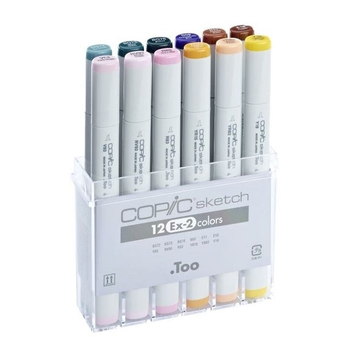 Флумастери COPIC Sketch Ex-2 - комплект от 12 броя — изображение 1