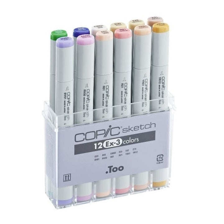 Флумастери COPIC Sketch Ex-3 - комплект от 12 броя — изображение 1