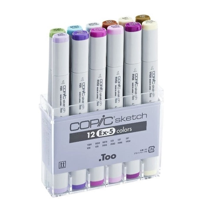 Флумастери COPIC Sketch Ex-5 - комплект от 12 броя — изображение 1