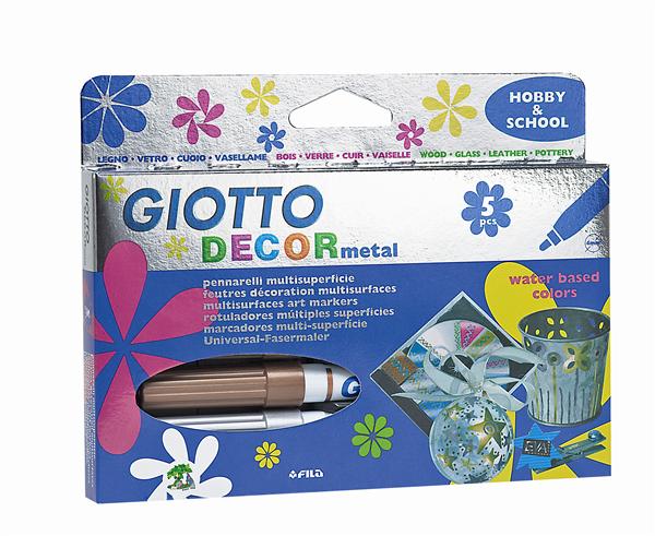Флумастери GIOTTO DECOR метал - 5 цвята — изображение 1