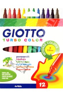 Флумастери GIOTTO TURBO COLOR - 12 цвята — изображение 1