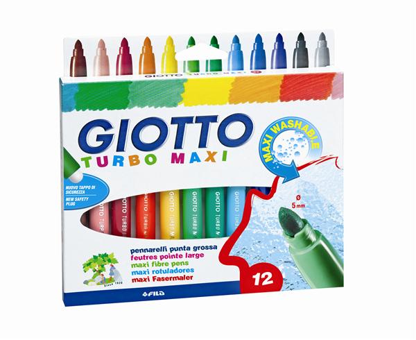 Флумастери GIOTTO TURBO MAXI - 12 цвята — изображение 1