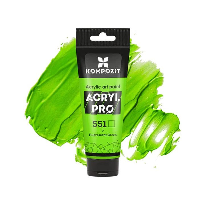 Флуоресцентна акрилна боя ACRYL PRO ART Composite 75 ml – 551 зеленина