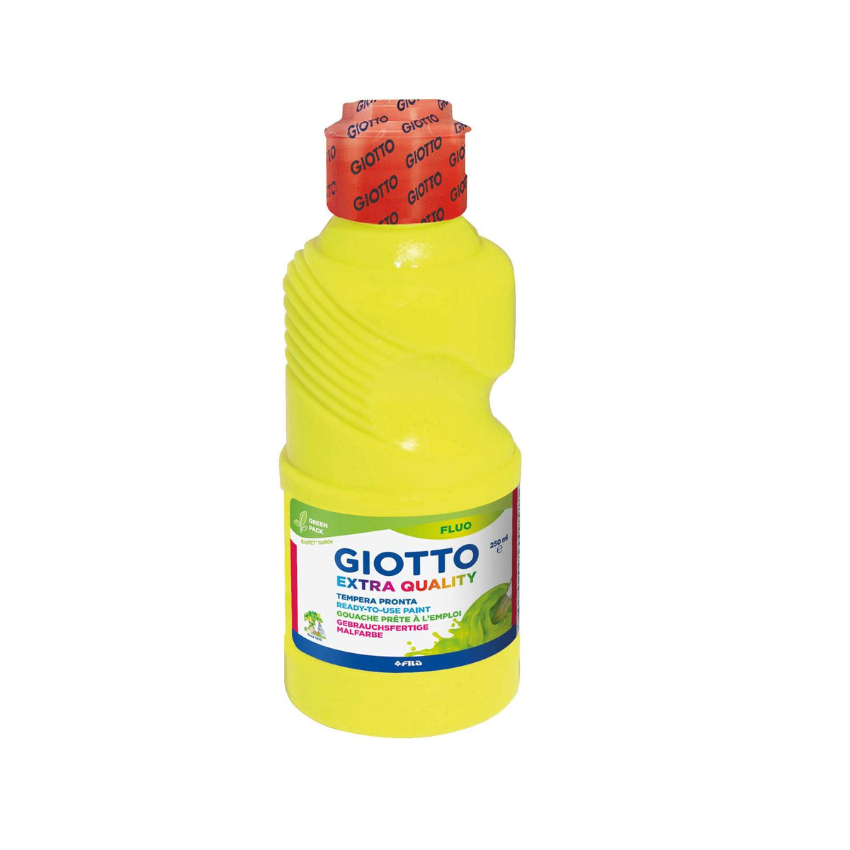 Флуоресцентна темперна боя GIOTTO Extra Quality Fluo 250 ml – жълта