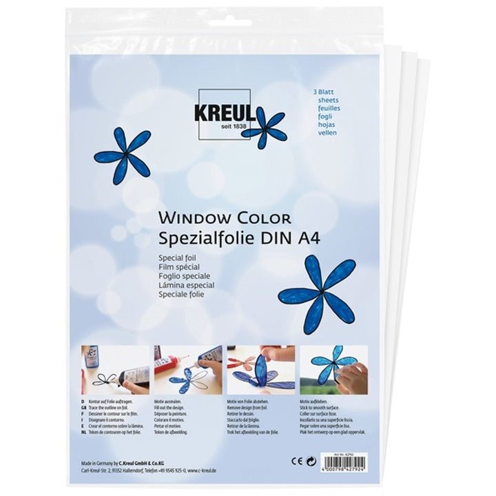 Фолио за бои за стъкло KREUL - 3 листа A4 — изображение 1