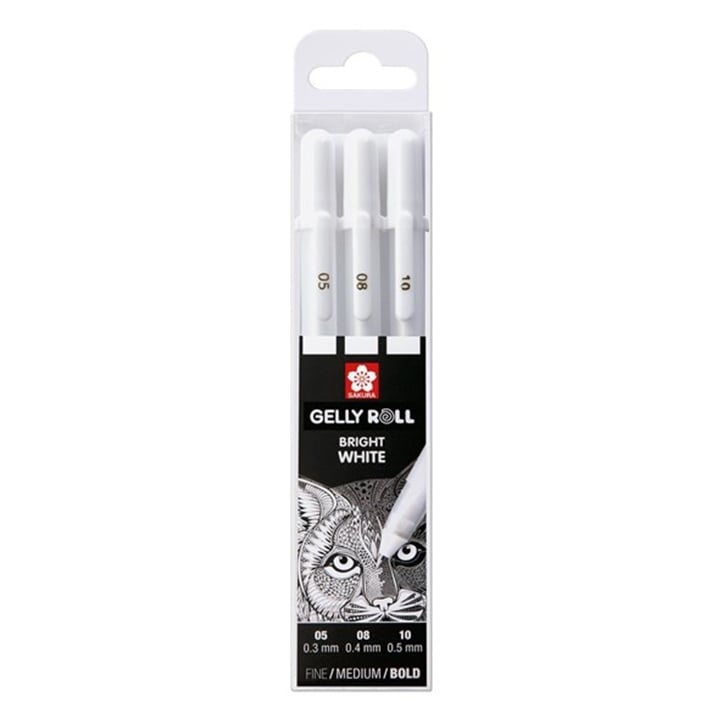 Гел моливи Sakura Gelly Roll bright white - 3 броя — изображение 1