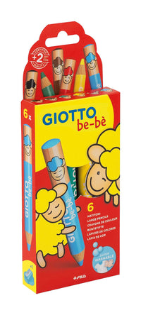 GIOTTO Be-Be дебели кръгли цветни моливи - комплект 6 цвята