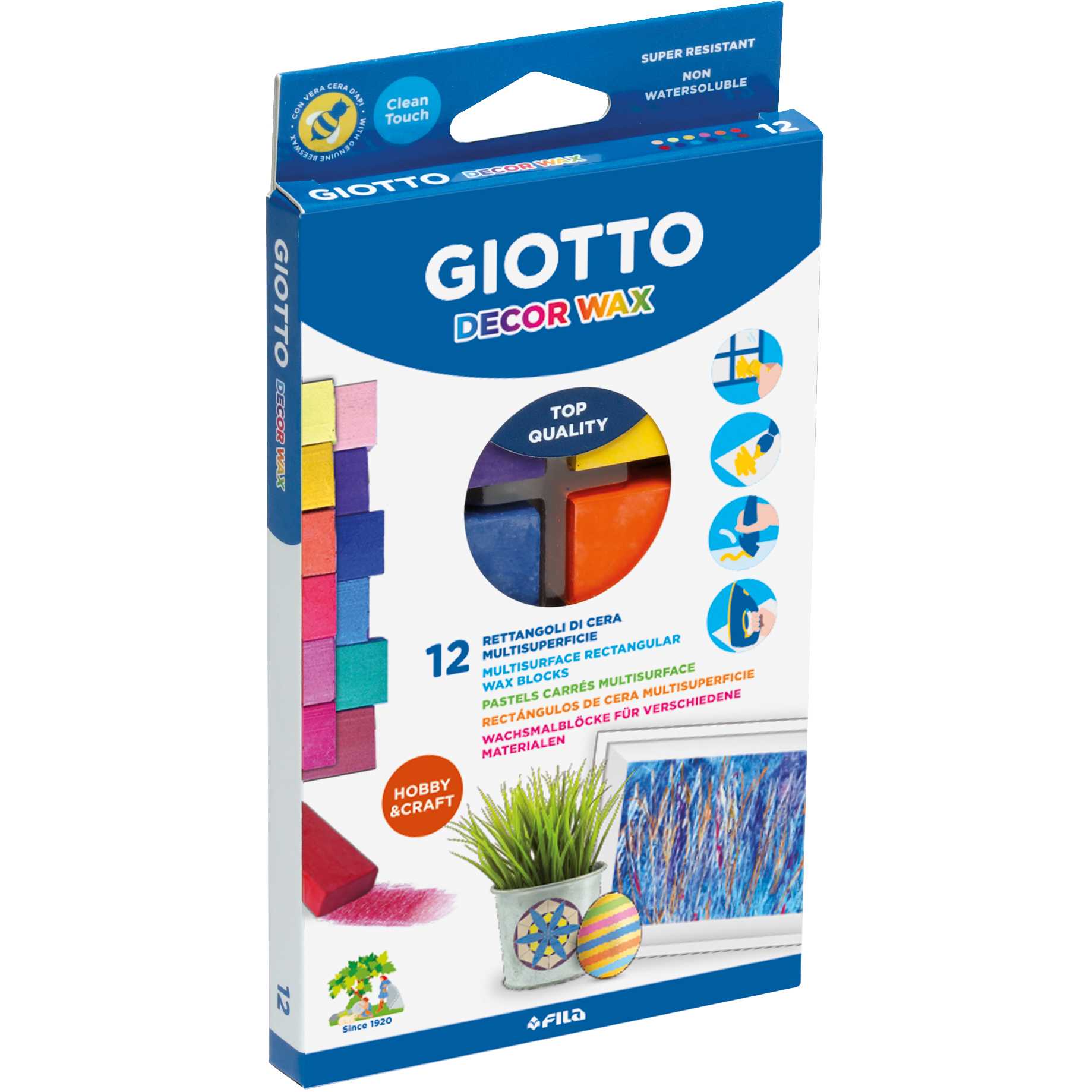 GIOTTO Decor Wax восъчни блокчета за всякакви повърхности 12 бр.