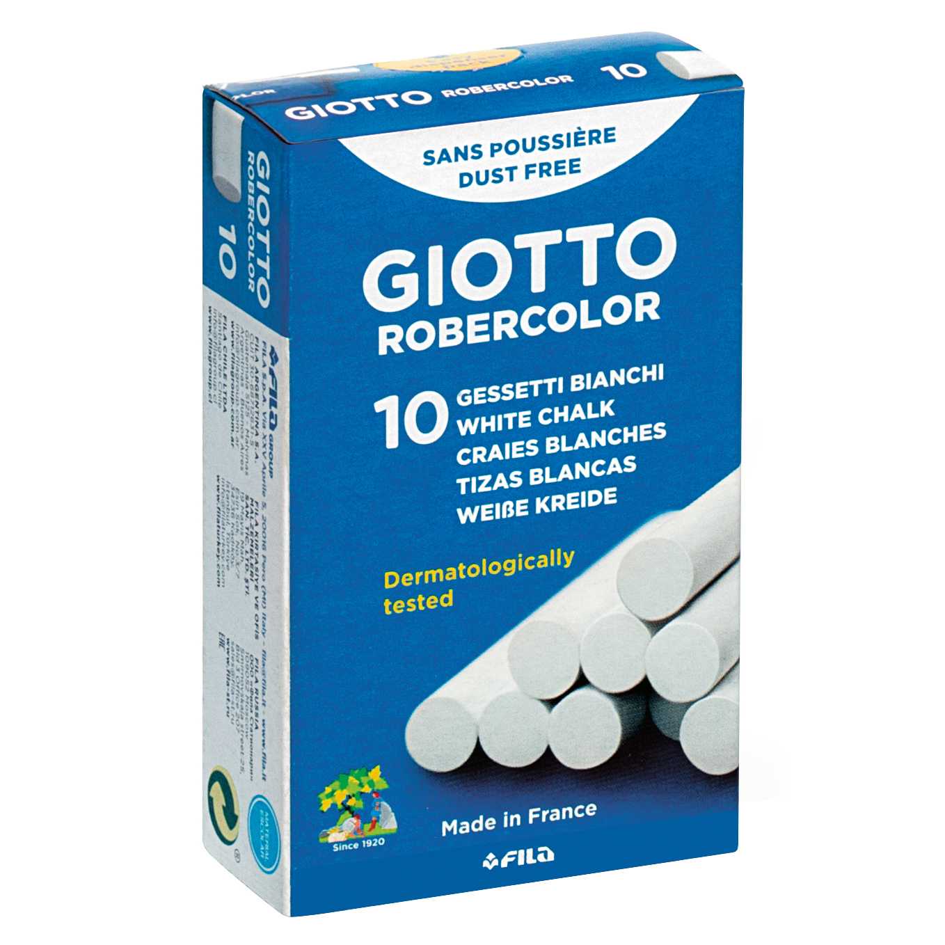 Бели безпрахови тебешири GIOTTO Robercolor 10 бр.