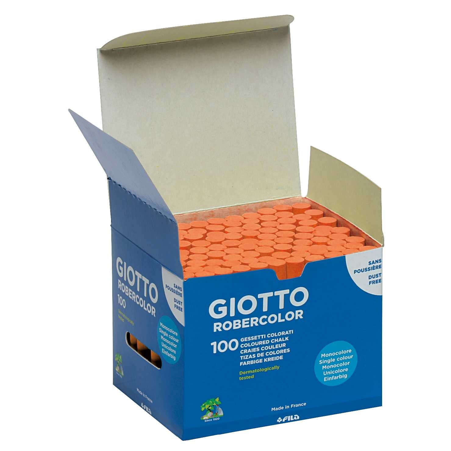 giotto robercolor безпрахови тебешири 100 бр. – оранжево