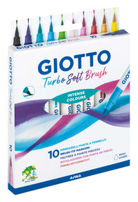 Флумастери с четков връх GIOTTO Turbo Soft Brush - 10 бр.