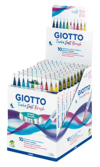 Флумастери с четков връх GIOTTO Turbo Soft Brush - 10 бр.