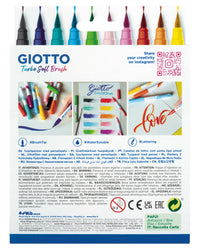 Флумастери с четков връх GIOTTO Turbo Soft Brush - 10 бр.