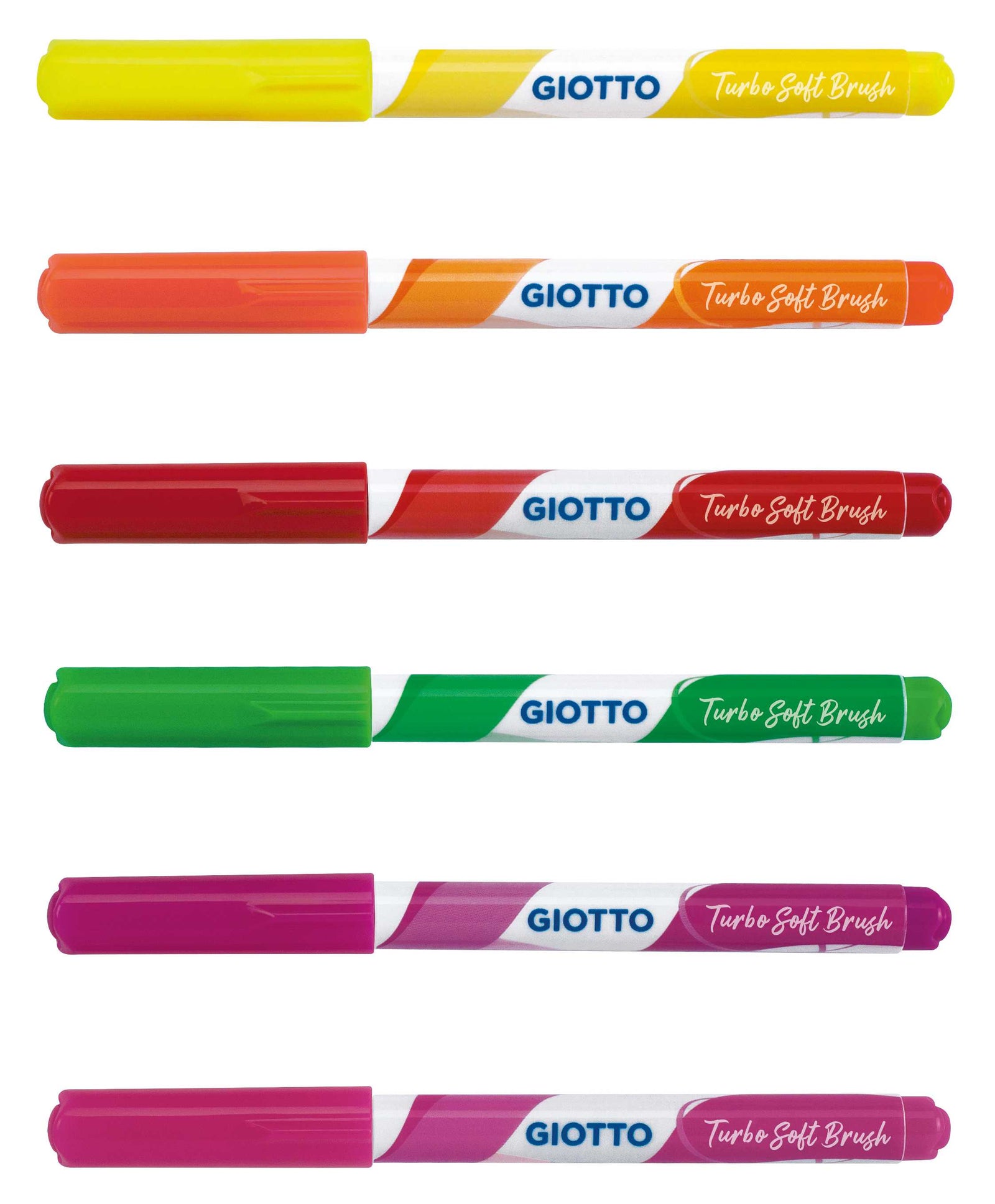 Флумастери с четков връх GIOTTO Turbo Soft Brush Fluo 6 бр.
