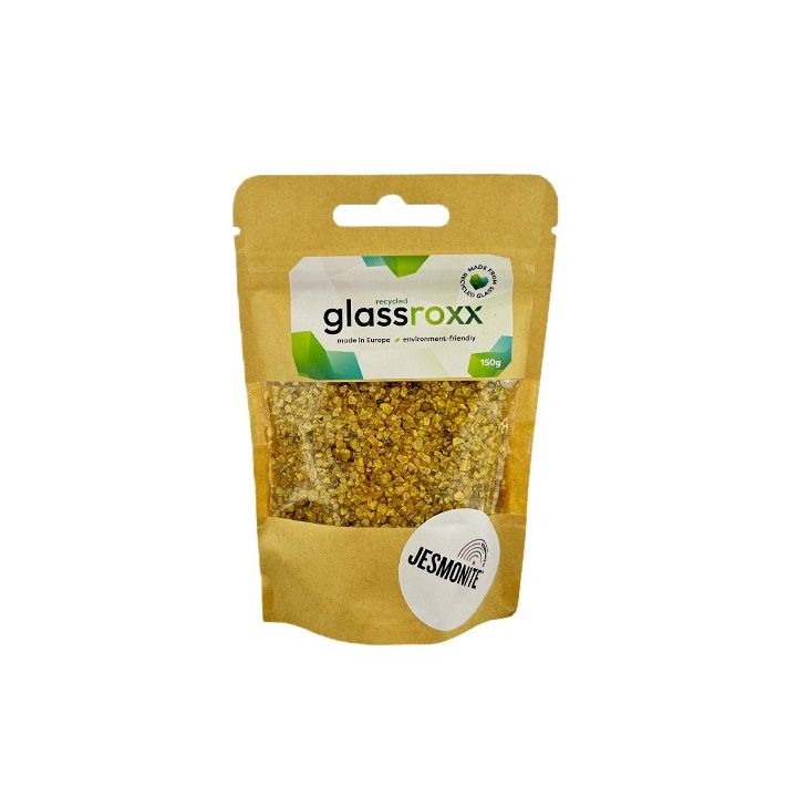 Гранулат от йесмонитно стъкло Glassroxx 150g – Неоново Жълто