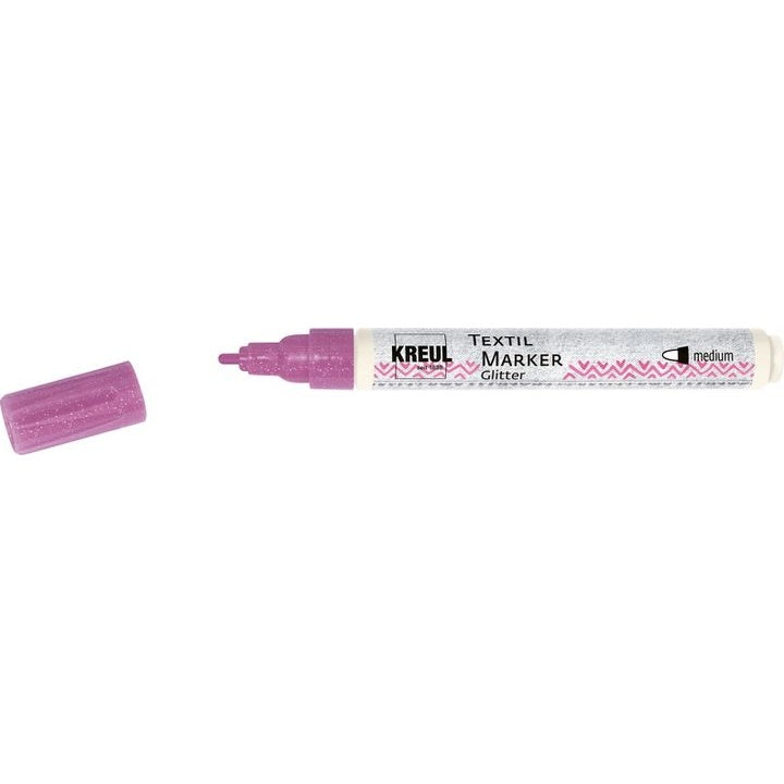 Glitter маркери за текстил Kreul medium - Розово