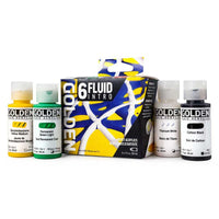 GOLDEN Fluid комплект акрилни бои Intro 6 x 30 ml