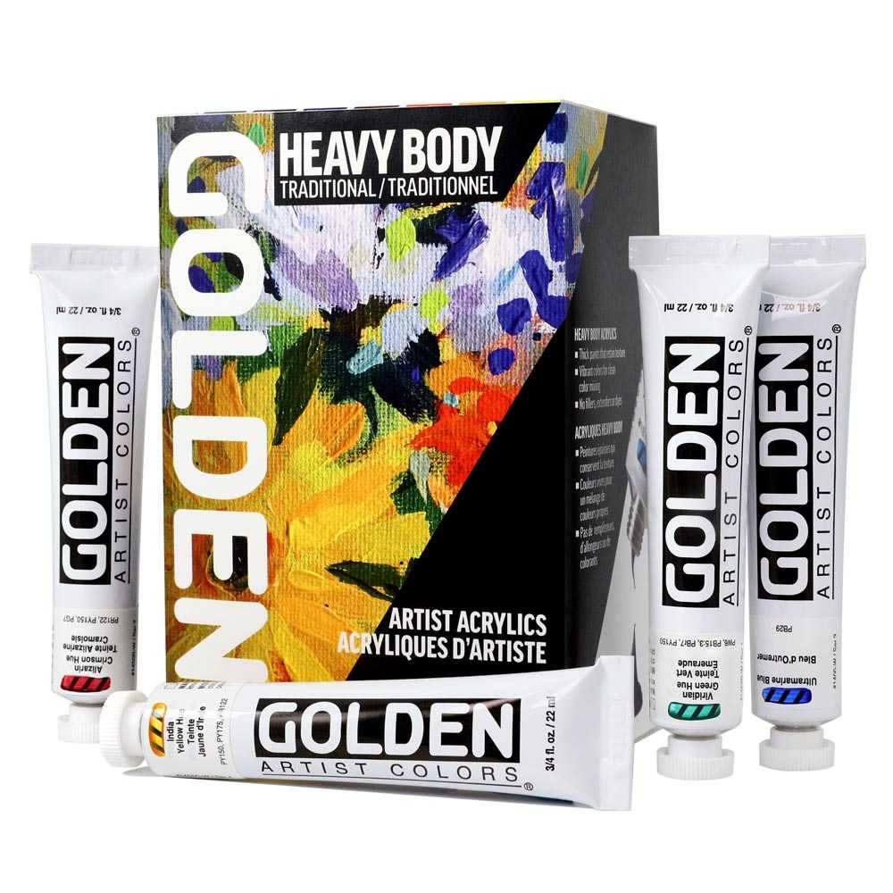 GOLDEN Heavy Body комплект акрилни бои Traditional 7 x 22 ml