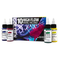 GOLDEN High Flow комплект акрилни бои Mixing 10 x 30 ml