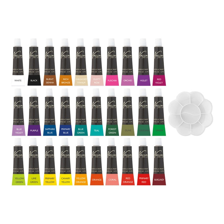 Голям комплект акрилни бои Nassau Fine Art - 30 x 12 ml — изображение 2