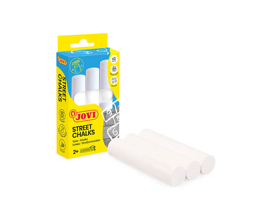 JOVI тебешири за асфалт jumbo, 3 бр., бели
