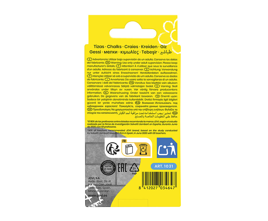 JOVI тебешири за асфалт jumbo, 3 бр., бели