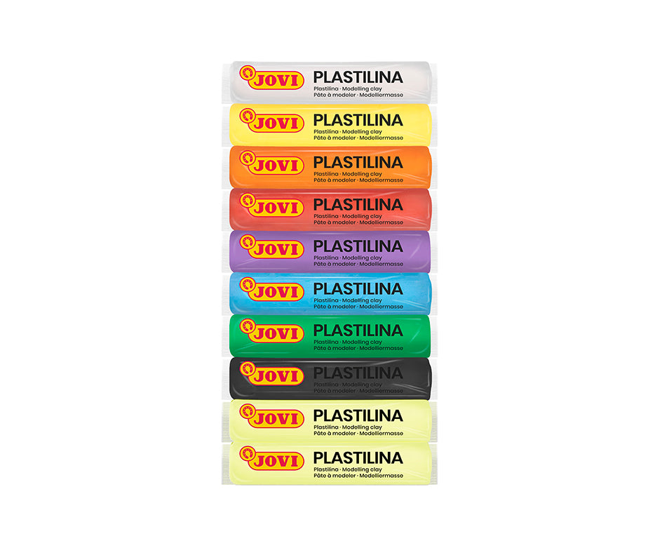 JOVI Glow натурален пластилин 10 x 15 g – 8 цвята + 2 светещи на тъмно