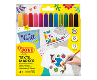 JOVI Jovidecor Textil маркери за текстил с връх тип четка 12 бр.