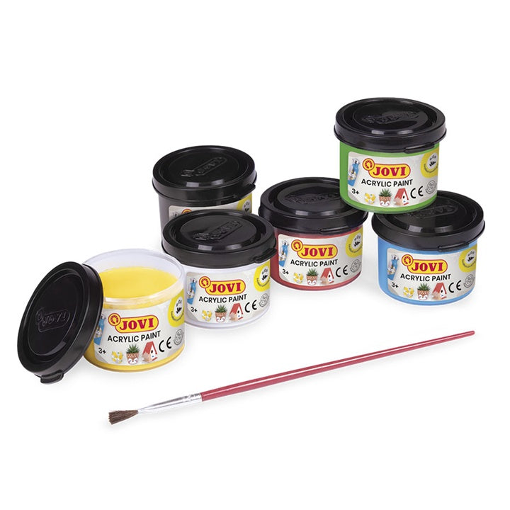 JOVI комплект акрилни бои 6x35 ml + четка — изображение 2