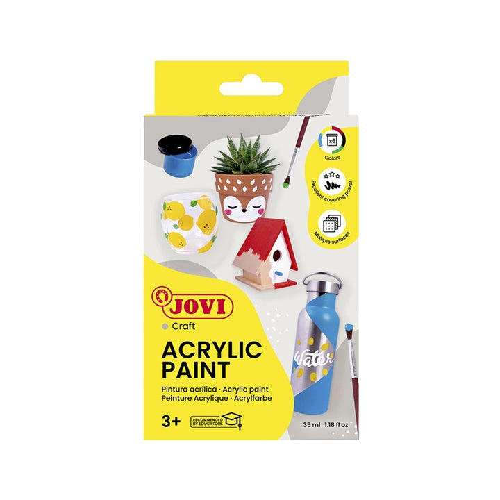 JOVI комплект акрилни бои 6x35 ml + четка — изображение 3