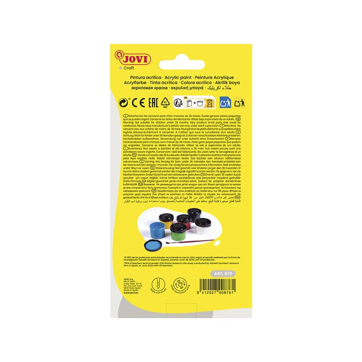 JOVI комплект акрилни бои 6x35 ml + четка — изображение 4