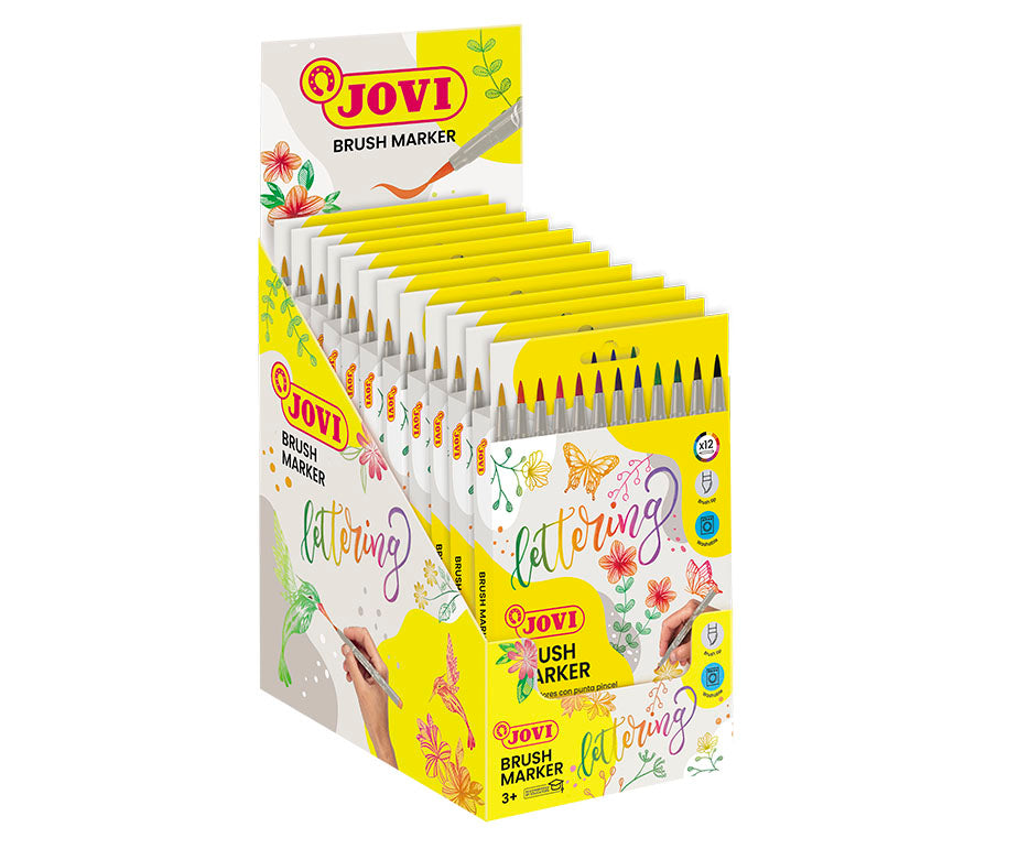 JOVI Lettering акварелни флумастери с връх четка 12 бр.