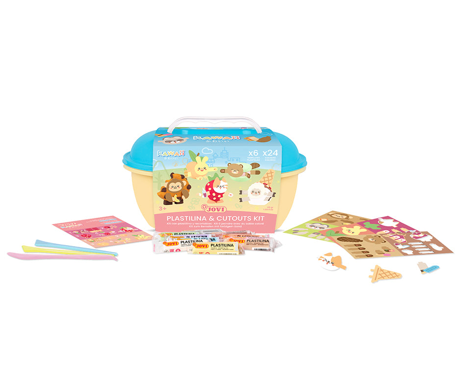 JOVI Play&Fun Kawaii натурален пластилин в куфарче – комплект с аксесоари