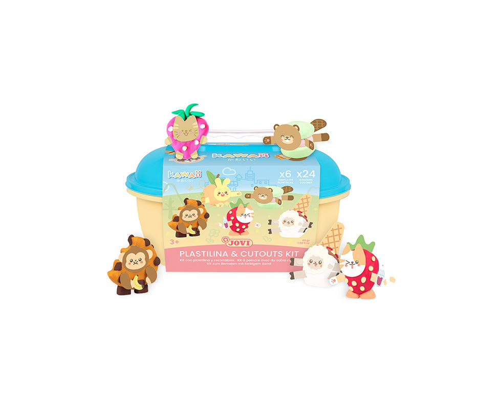 JOVI Play&Fun Kawaii натурален пластилин в куфарче – комплект с аксесоари