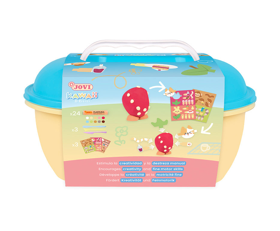 JOVI Play&Fun Kawaii натурален пластилин в куфарче – комплект с аксесоари