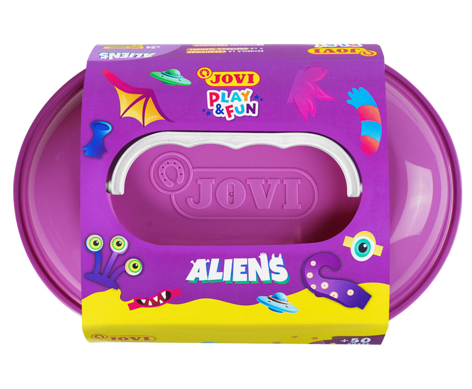 JOVI Play&Fun натурален пластилин в куфарче Aliens - 50 бр.