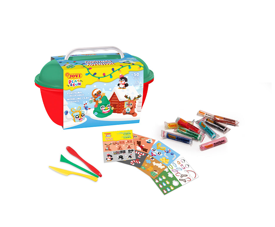 JOVI Play&Fun натурален пластилин в куфарче Christmas Adventure