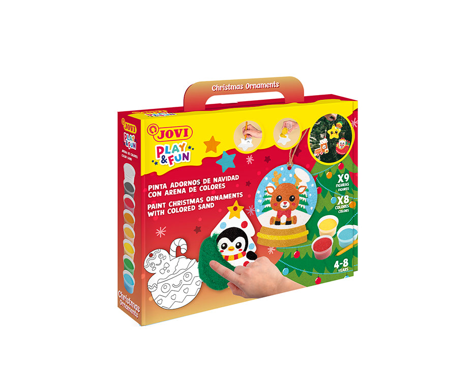 JOVI Play&Fun творчески комплект за рисуване с пясък Christmas Ornaments - 12 бр.