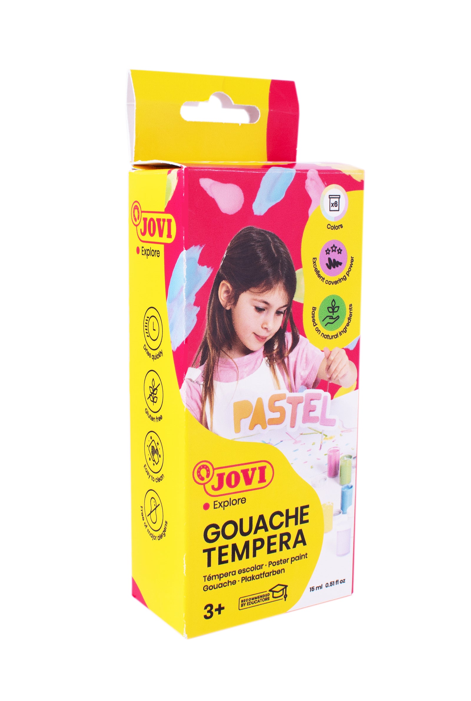 Пастелни темперни бои JOVI Premium 6 x 15 ml с четка