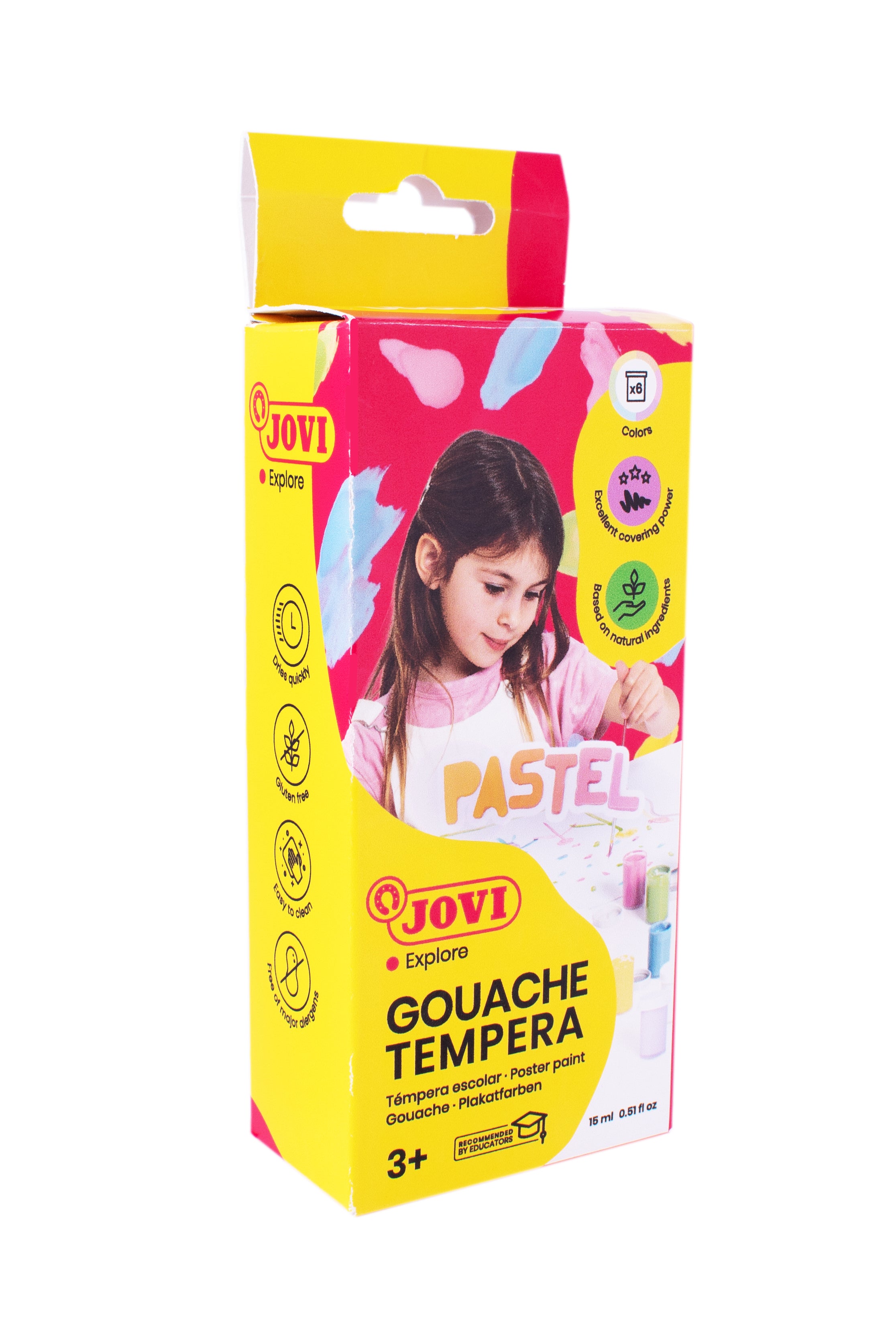 Пастелни темперни бои JOVI Premium 6 x 15 ml с четка