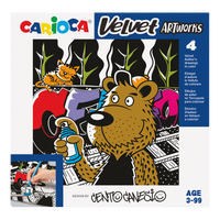Кадифени картинки за оцветяване Carioca 4 бр. – CENTO Graffiti
