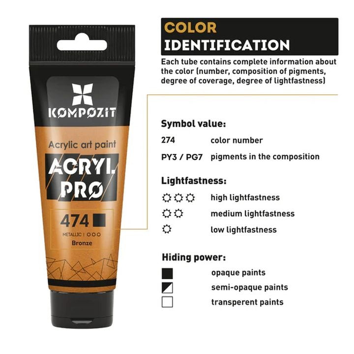 Комплект акрилни бои ACRYL PRO METALLIC — изображение 6
