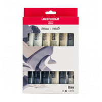 Комплект акрилни бои AMSTERDAM dream and create Grey 12 x 20 ml — изображение 1