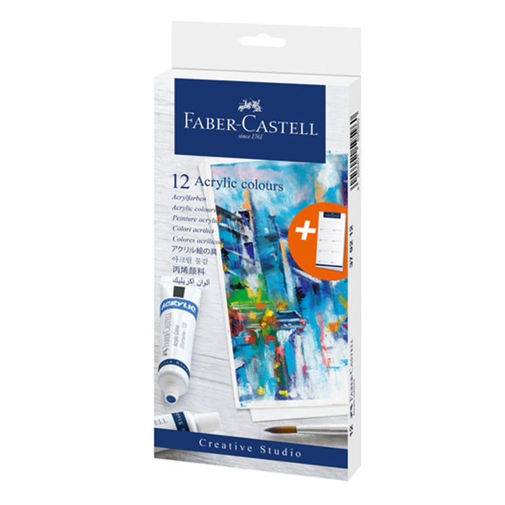 Комплект акрилни бои Faber-Castell в туба - 12 части — изображение 1