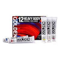 Комплект акрилни бои GOLDEN Heavy Body Mixing 12 x 22 ml