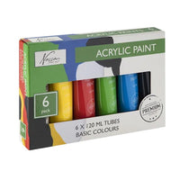 Комплект акрилни бои Nassau 6x120ml BASIC COLOURS — изображение 1
