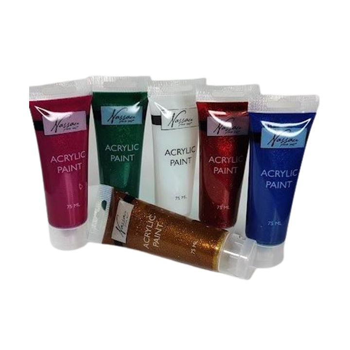 Комплект акрилни бои Nassau 6x75ml GLITTER — изображение 2