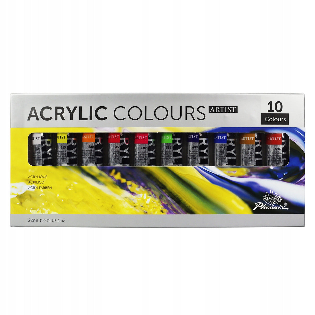 Комплект акрилни бои Phoenix Artist 10 x 22 ml